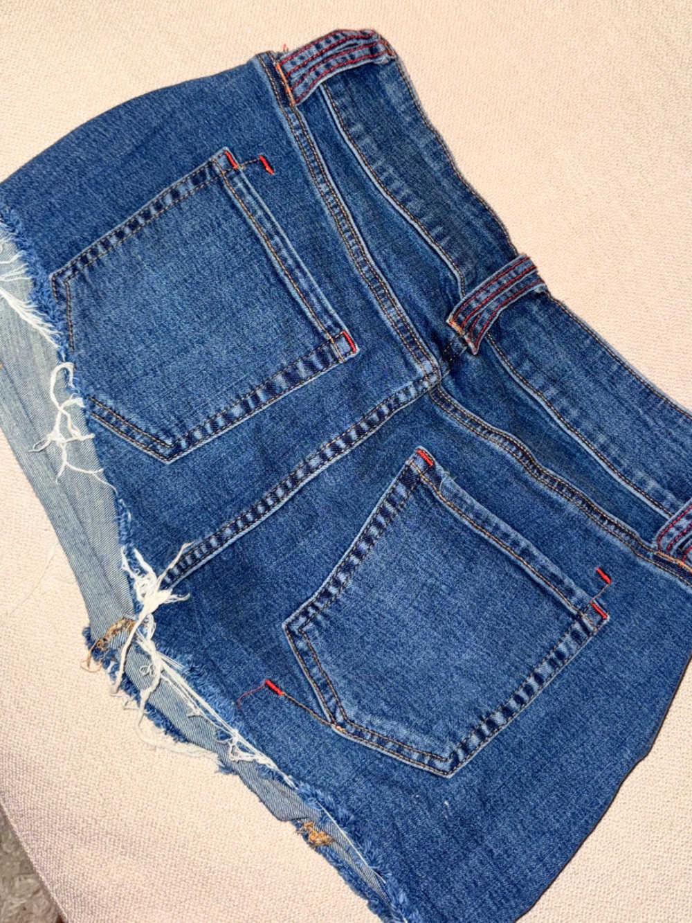 wild fable Blue Denim Mini Skirt with Red Stitching